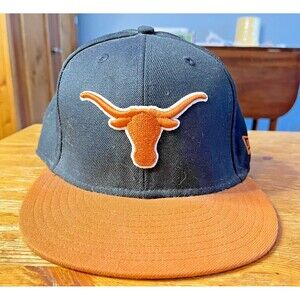 Texas Longhorns New Era Hat 59Fifty Fitted Cap Size 7 3/8 Black Burnt Orange